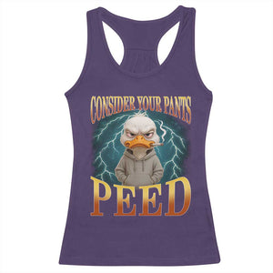 Funny Smoking Goose Meme Racerback Tank Top Consider Your Pants Peed TS14 Purple Print Your Wear