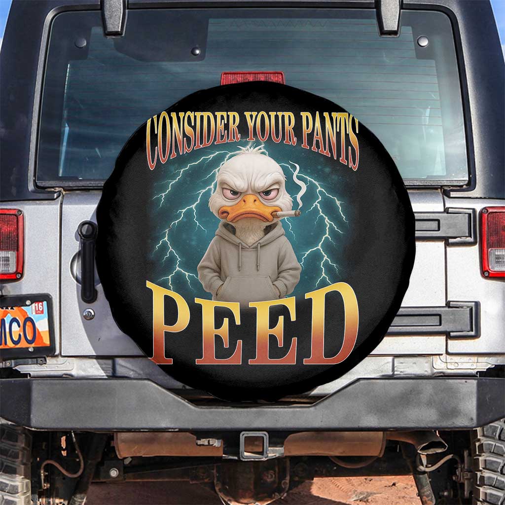 Funny Smoking Goose Meme Spare Tire Cover Consider Your Pants Peed TS14 No hole Black Print Your Wear