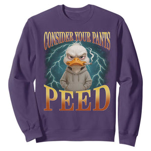 Funny Smoking Goose Meme Sweatshirt Consider Your Pants Peed TS14 Purple Print Your Wear
