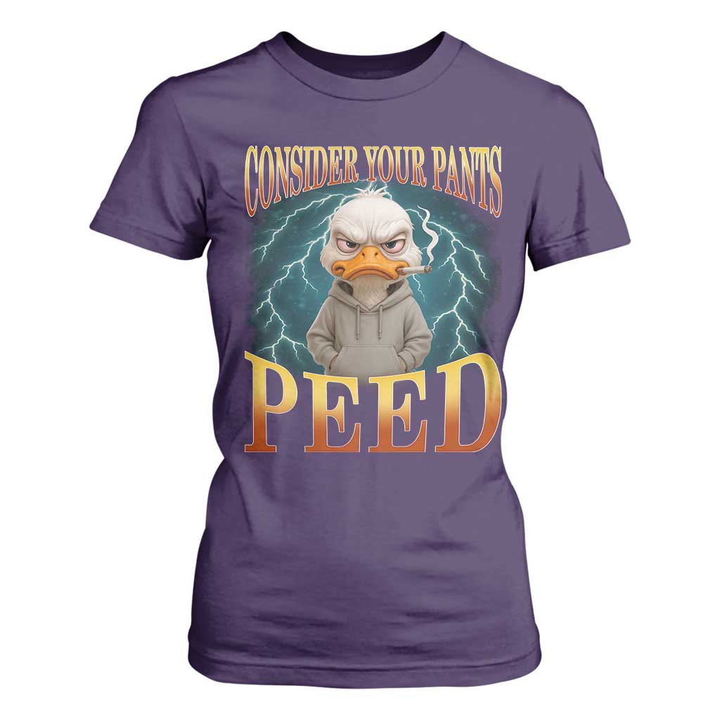 Funny Smoking Goose Meme T Shirt For Women Consider Your Pants Peed TS14 Purple Print Your Wear