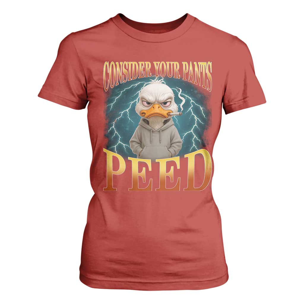 Funny Smoking Goose Meme T Shirt For Women Consider Your Pants Peed TS14 Red Print Your Wear