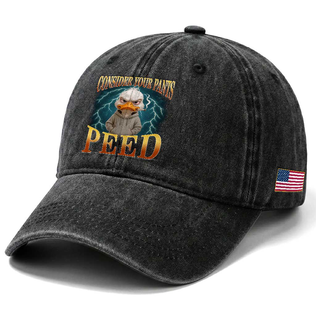 Funny Smoking Goose Meme Washed Cotton Baseball Cap Consider Your Pants Peed TS14 Print Your Wear