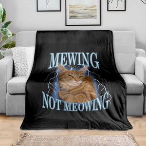 Mewing Not Meowing Throw Blanket Funny Cat Meme TS14 Print Your Wear