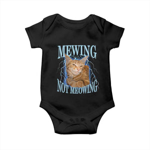 Mewing Not Meowing Baby Onesie Funny Cat Meme TS14 Black Print Your Wear