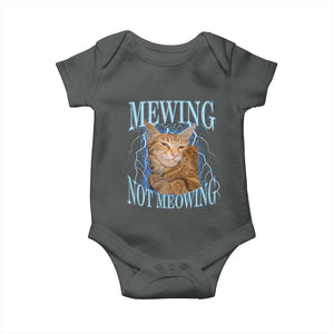 Mewing Not Meowing Baby Onesie Funny Cat Meme TS14 Dark Heather Print Your Wear