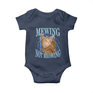 Mewing Not Meowing Baby Onesie Funny Cat Meme TS14 Navy Print Your Wear