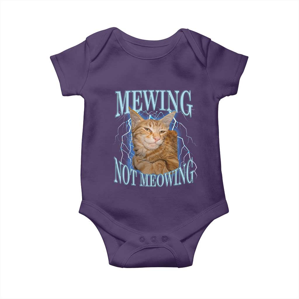 Mewing Not Meowing Baby Onesie Funny Cat Meme TS14 Purple Print Your Wear