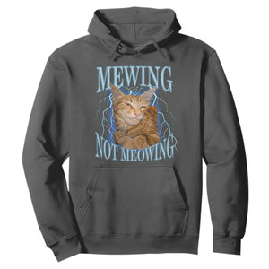 Mewing Not Meowing Hoodie Funny Cat Meme TS14 Dark Heather Print Your Wear