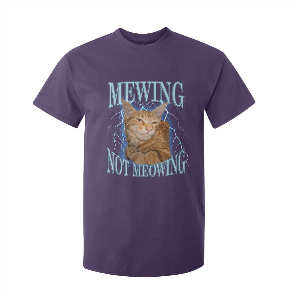 Mewing Not Meowing T Shirt For Kid Funny Cat Meme TS14 Purple Print Your Wear
