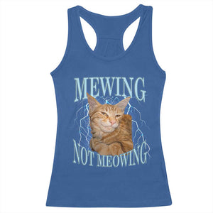 Mewing Not Meowing Racerback Tank Top Funny Cat Meme TS14 Royal Blue Print Your Wear