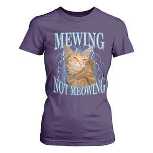 Mewing Not Meowing T Shirt For Women Funny Cat Meme TS14 Purple Print Your Wear
