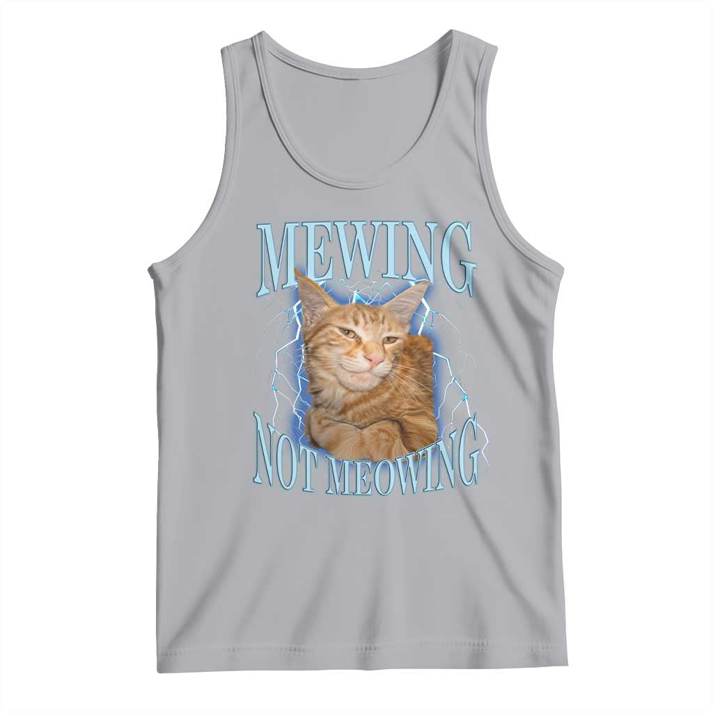 Mewing Not Meowing Tank Top Funny Cat Meme TS14 Athletic Heather Print Your Wear