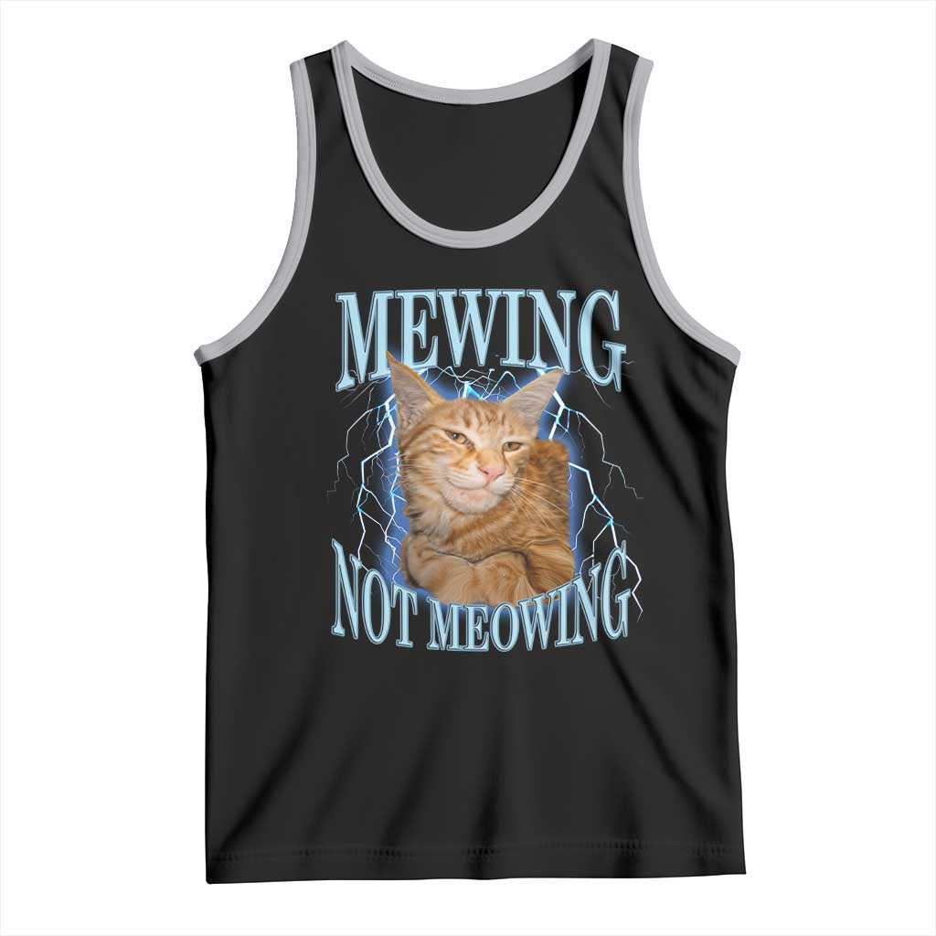 Mewing Not Meowing Tank Top Funny Cat Meme TS14 Black Athletic Heather Print Your Wear