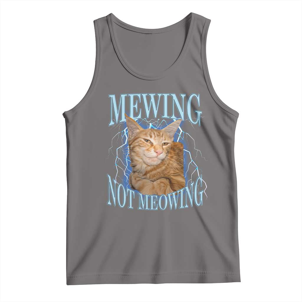 Mewing Not Meowing Tank Top Funny Cat Meme TS14 Deep Heather Print Your Wear