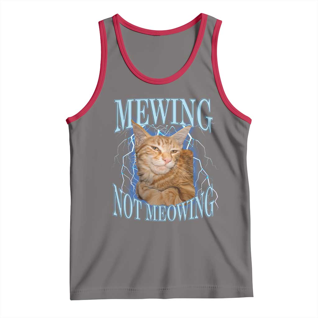 Mewing Not Meowing Tank Top Funny Cat Meme TS14 Deep Heather Red Print Your Wear