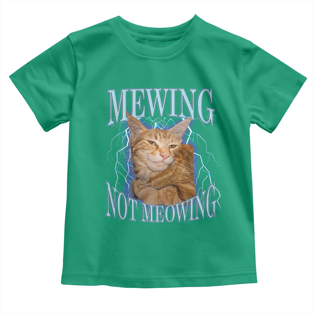 Mewing Not Meowing Toddler T Shirt Funny Cat Meme TS14 Irish Green Print Your Wear