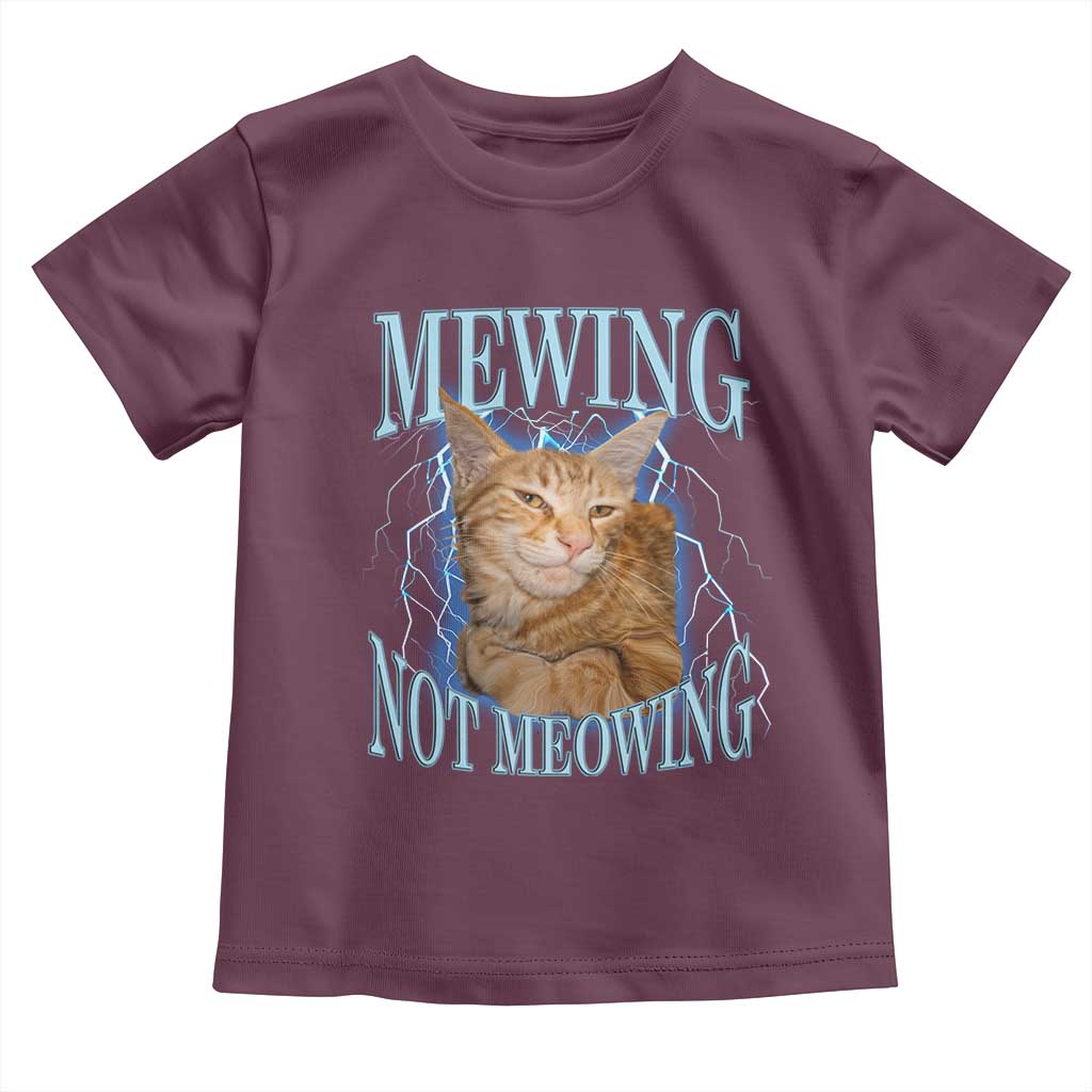 Mewing Not Meowing Toddler T Shirt Funny Cat Meme TS14 Maroon Print Your Wear