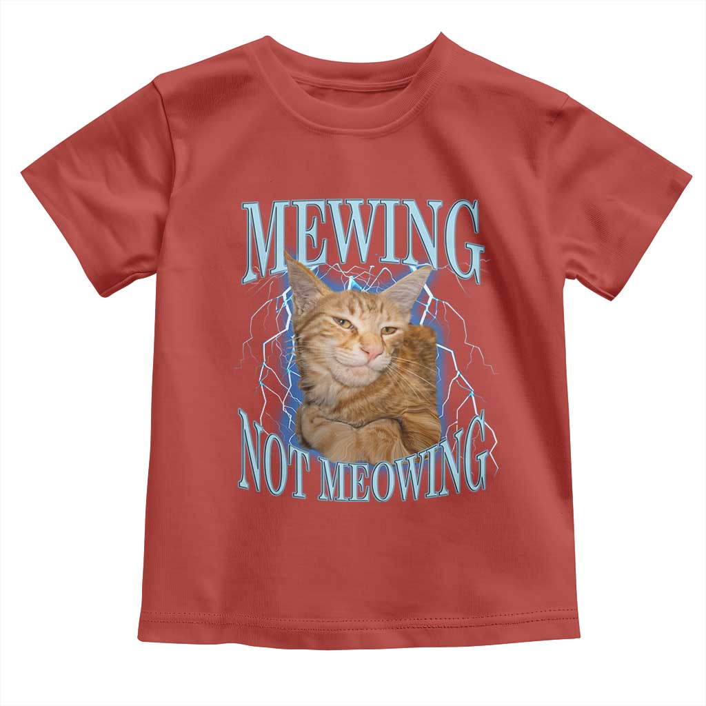 Mewing Not Meowing Toddler T Shirt Funny Cat Meme TS14 Red Print Your Wear
