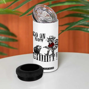 Funny Cowboy Raccoon Opossum 4 in 1 Can Cooler Tumbler Go On Now Git TS14 Print Your Wear