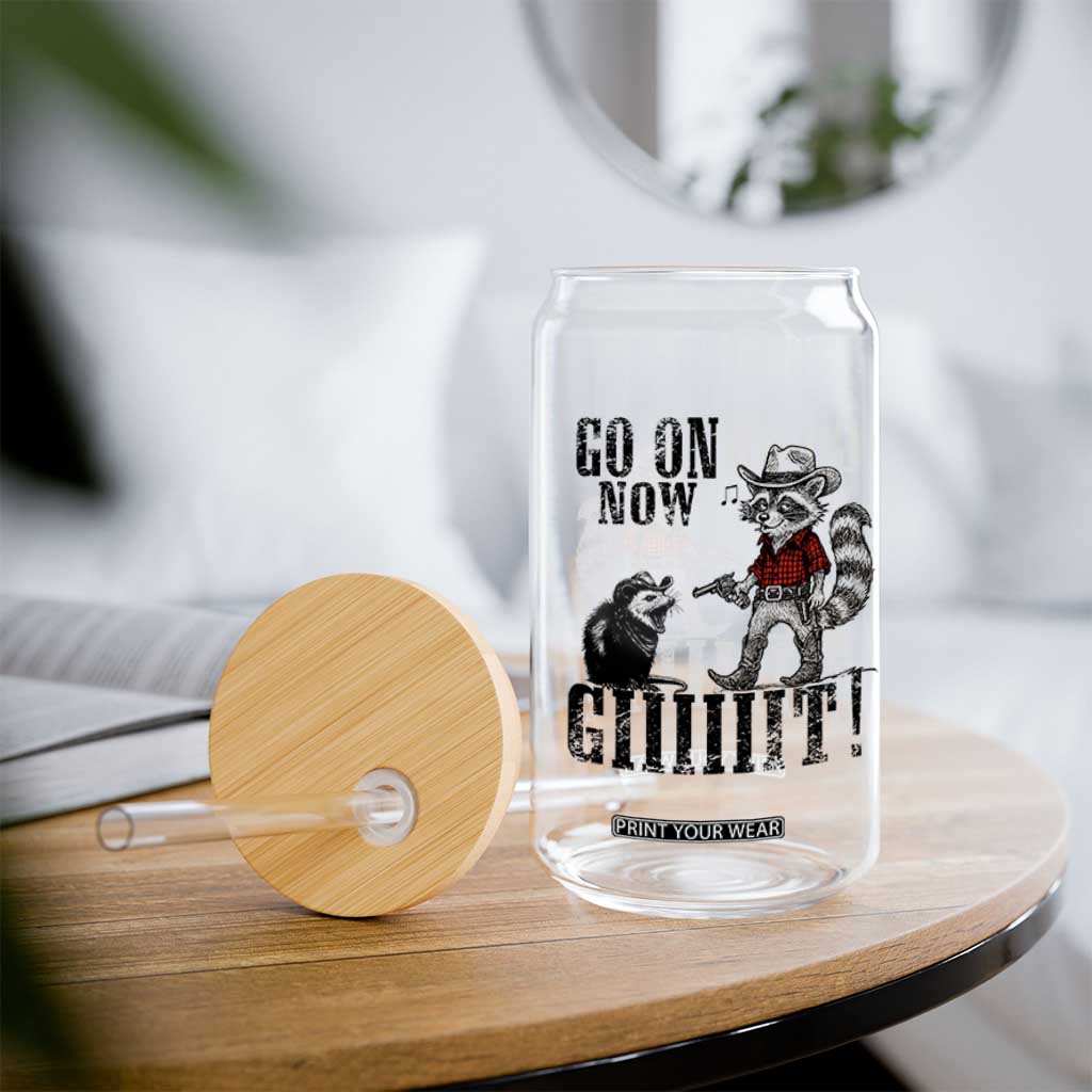Funny Cowboy Raccoon Opossum Glass Can Go On Now Git TS14 Print Your Wear