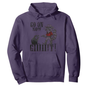 Funny Cowboy Raccoon Opossum Hoodie Go On Now Git TS14 Purple Print Your Wear