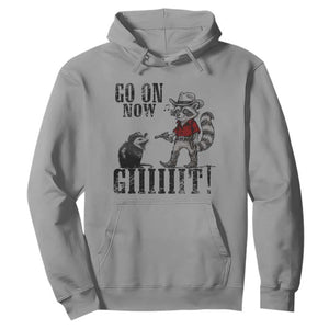 Funny Cowboy Raccoon Opossum Hoodie Go On Now Git TS14 Sport Gray Print Your Wear
