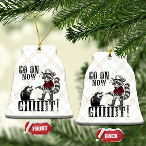 Funny Cowboy Raccoon Opossum Ceramic Ornament Go On Now Git TS14 Print Your Wear