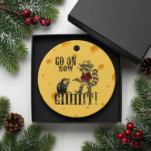 Funny Cowboy Raccoon Opossum Ceramic Ornament Go On Now Git TS14 1pc Yellow Cheese Print Your Wear
