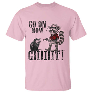 Funny Cowboy Raccoon Opossum T Shirt Go On Now Git TS14 Light Pink Print Your Wear
