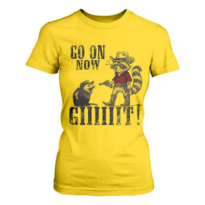 Funny Cowboy Raccoon Opossum T Shirt For Women Go On Now Git - Print Your Wear
