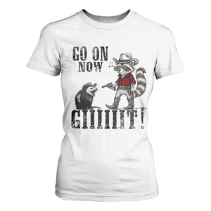 Funny Cowboy Raccoon Opossum T Shirt For Women Go On Now Git TS14 White Print Your Wear