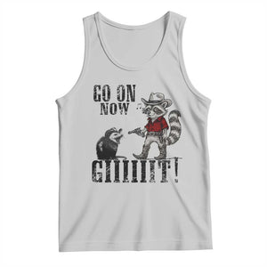Funny Cowboy Raccoon Opossum Tank Top Go On Now Git TS14 Ash Print Your Wear