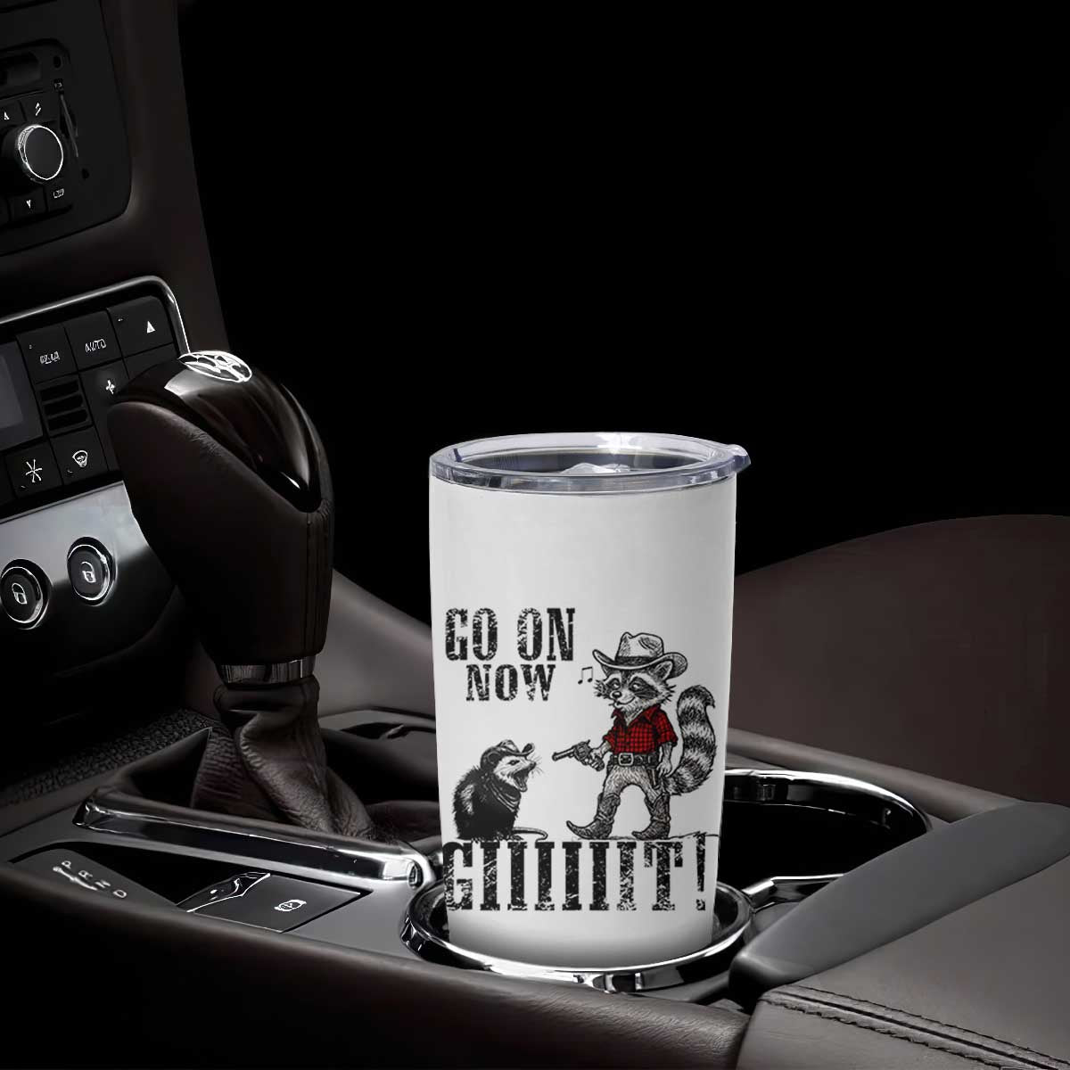 Funny Cowboy Raccoon Opossum Tumbler Cup Go On Now Git TS14 Print Your Wear