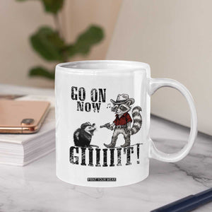 Funny Cowboy Raccoon Opossum Coffee Mug Go On Now Git TS14 Print Your Wear