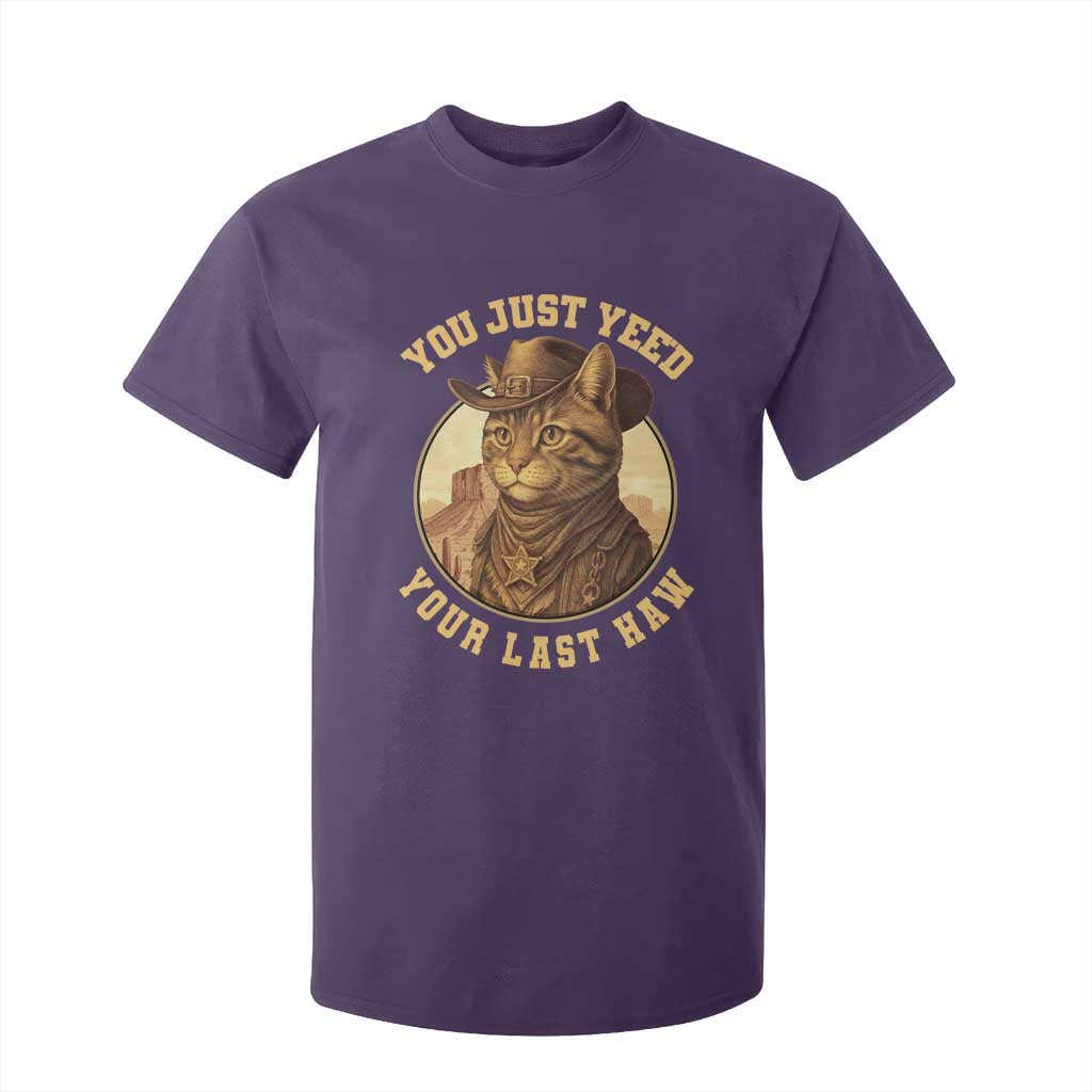 Cowboy Cat T Shirt For Kid You Just Yeehaw Your Last Haw TS14 Purple Print Your Wear