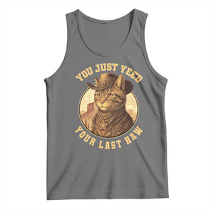 Cowboy Cat Tank Top You Just Yeehaw Your Last Haw TS14 Black Heather Print Your Wear