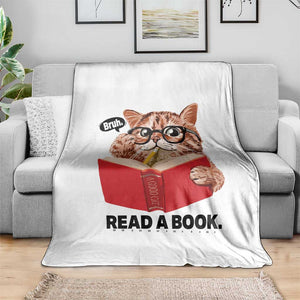 Funny Cat Reading Throw Blanket Book Lover TS14 Print Your Wear