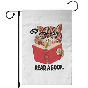 Funny Cat Reading Garden Flag Book Lover TS14 Black Print Your Wear