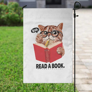 Funny Cat Reading Garden Flag Book Lover TS14 Print Your Wear