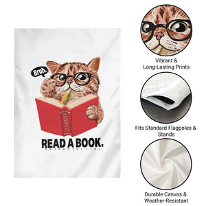 Funny Cat Reading Garden Flag Book Lover TS14 Print Your Wear