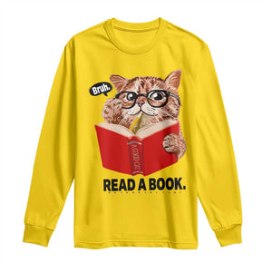 Funny Cat Reading Long Sleeve Shirt Book Lover TS14 Daisy Print Your Wear