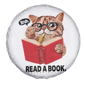 Funny Cat Reading Spare Tire Cover Book Lover TS14 Print Your Wear
