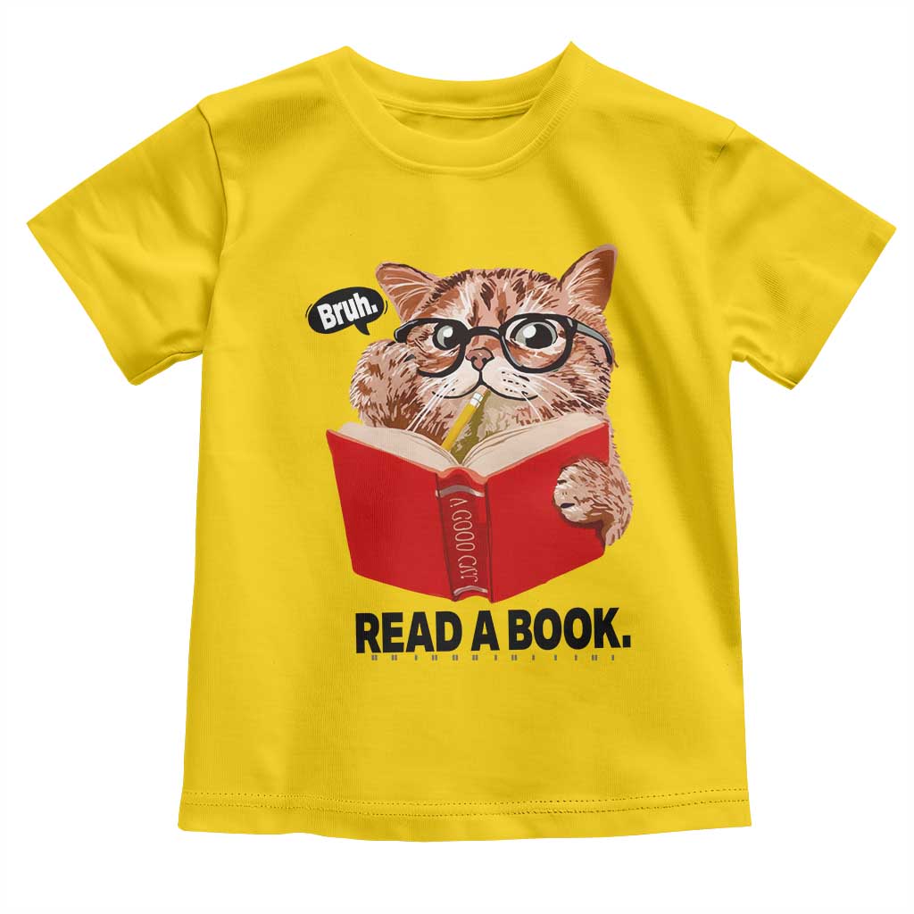 Funny Cat Reading Toddler T Shirt Book Lover TS14 Daisy Print Your Wear