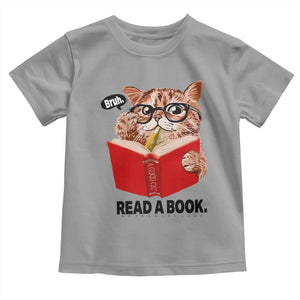 Funny Cat Reading Toddler T Shirt Book Lover TS14 Sport Gray Print Your Wear