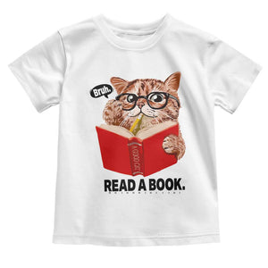 Funny Cat Reading Toddler T Shirt Book Lover TS14 White Print Your Wear