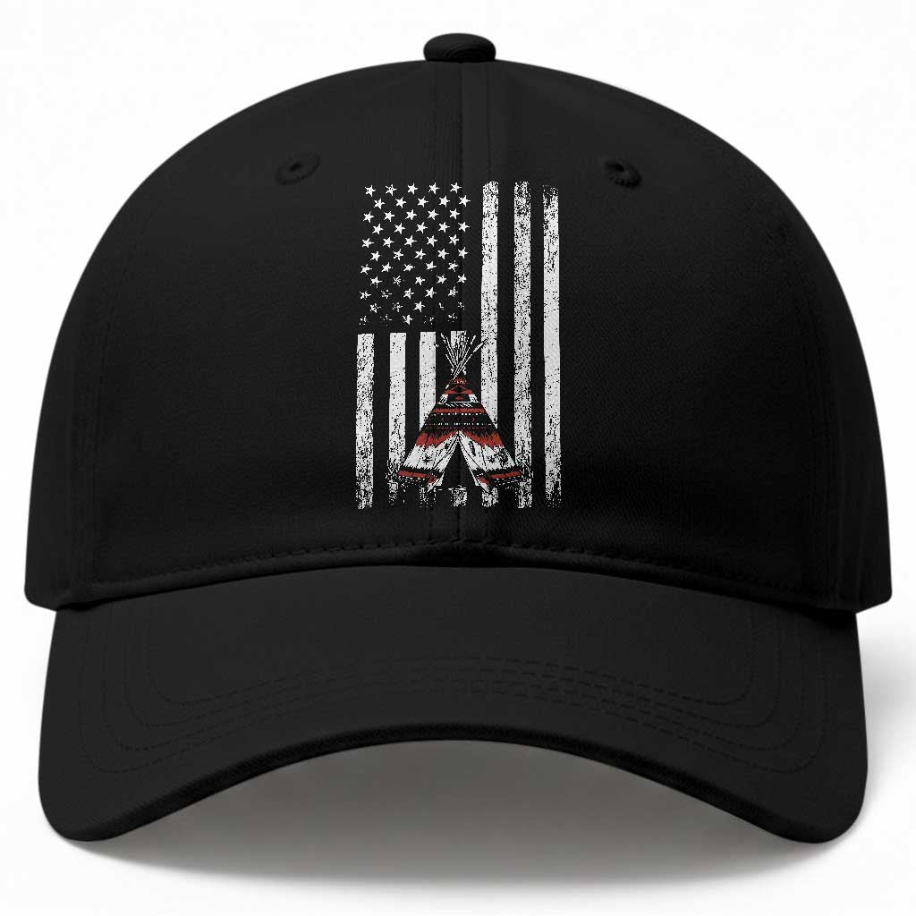 Teepee Pocket Native American Baseball Cap American Flag Native Feather Pride Month Indigenous