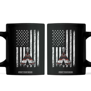 Teepee Pocket Native American Coffee Mug American Flag Native Feather Pride Month Indigenous