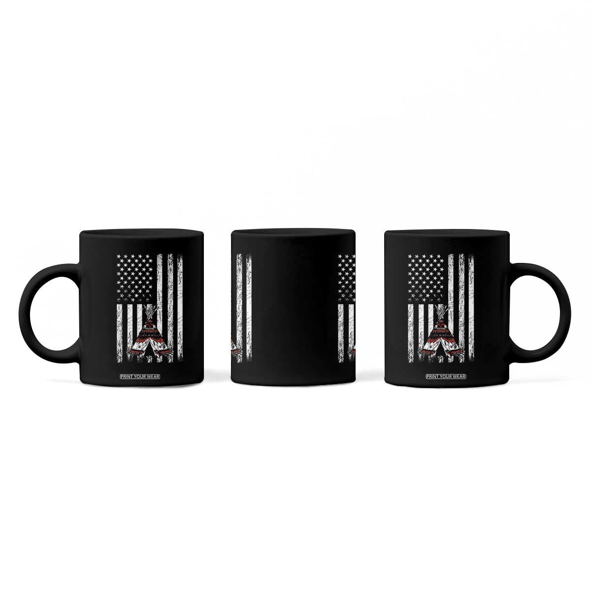 Teepee Pocket Native American Coffee Mug American Flag Native Feather Pride Month Indigenous