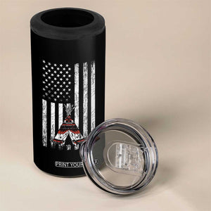 Teepee Pocket Native American 4 in 1 Can Cooler Tumbler American Flag Native Feather Pride Month Indigenous