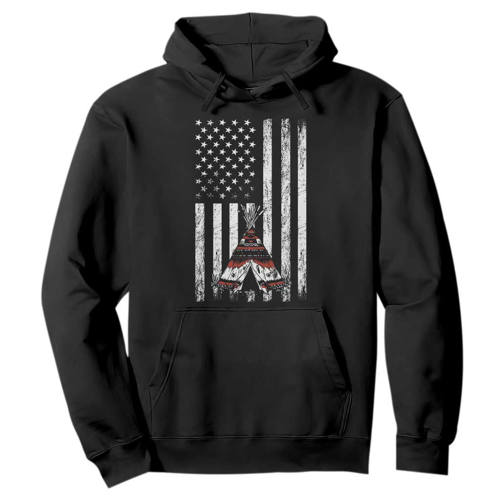 Teepee Pocket Native American Hoodie American Flag Native Feather Pride Month Indigenous TS14 Black Print Your Wear